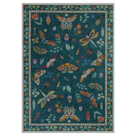Lahome living room rug enhances room ambiance with modern, insect-inspired design.