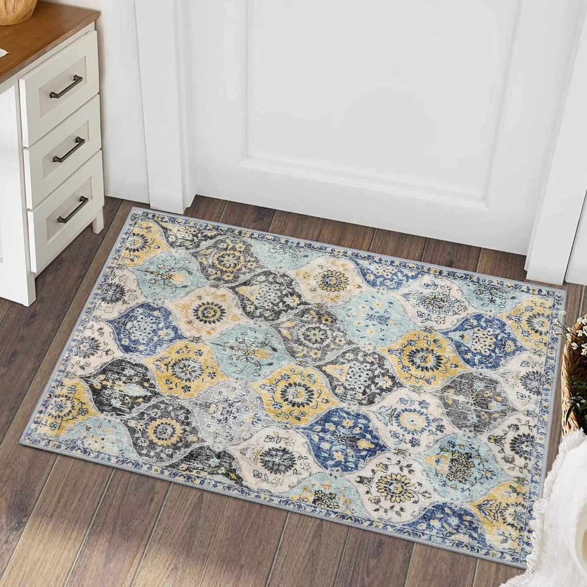 Lahome Elise low-pile rug is door-friendly and suitable for active households.