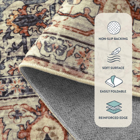 Lahome machine washable rug simplifies cleanup after gatherings