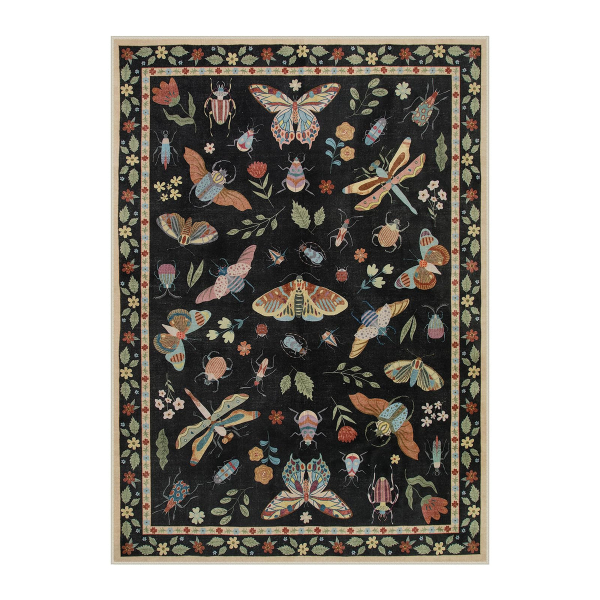 Lahome modern insect pattern 5x7 rug adds natural charm