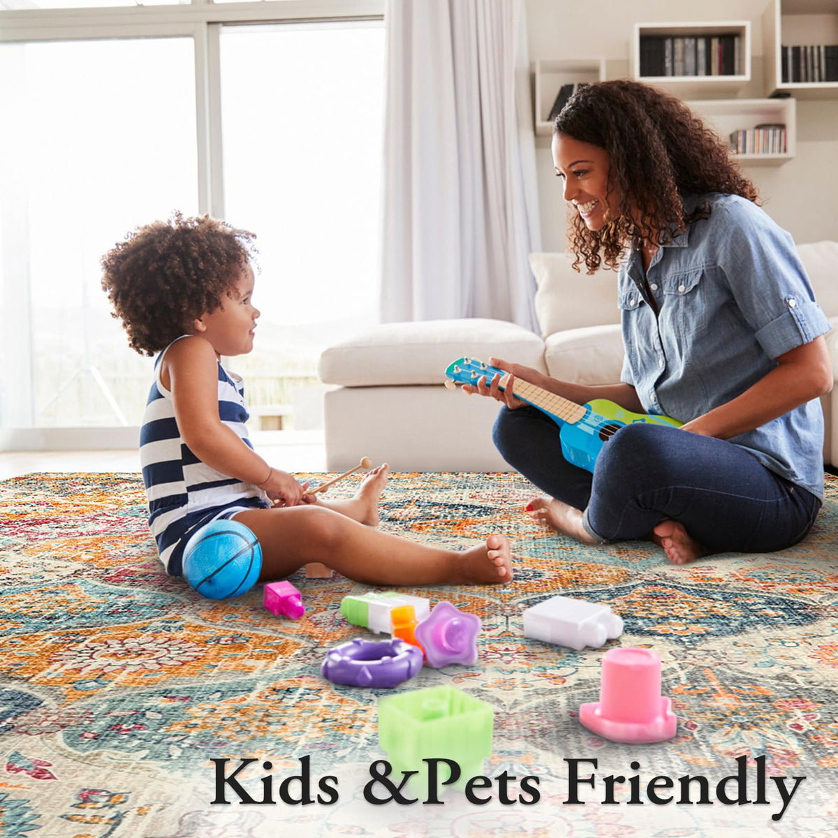 Lahome Elise rug folds for easy storage and seasonal use