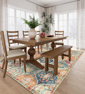 Lahome Elise rug in living room setup enhances vintage inspired space