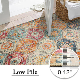 Lahome Elise rug non-slip backing helps reduce movement on floors