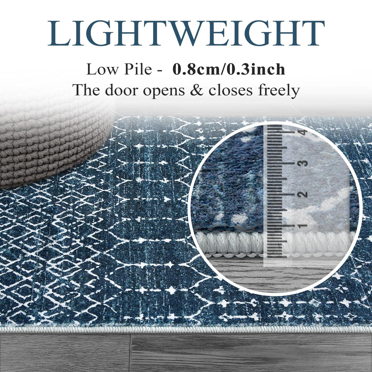 Lahome Moroccan Blue texture close-up, velvety surface for cozy living spaces