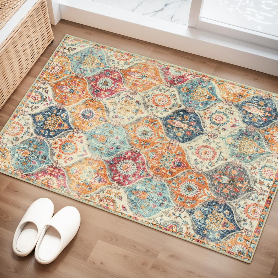 Lahome Moroccan Trellis Rug closeup weave shows subtle texture for daily use.