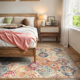 Lahome Moroccan Trellis rug easy to fold and flatten for simple storage and transport.