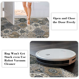 Lahome Moroccan Trellis rug low-pile profile fits under doors and furniture