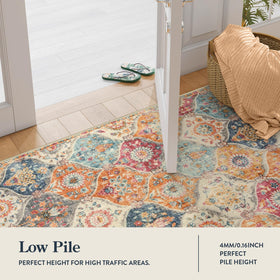 Lahome Moroccan Trellis Runner 2x6 in hallways supports smooth chair movement.