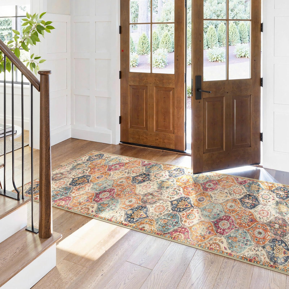 Lahome machine-washable runner makes quick cleanups easy.