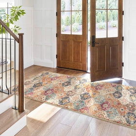 Lahome machine-washable runner makes quick cleanups easy.
