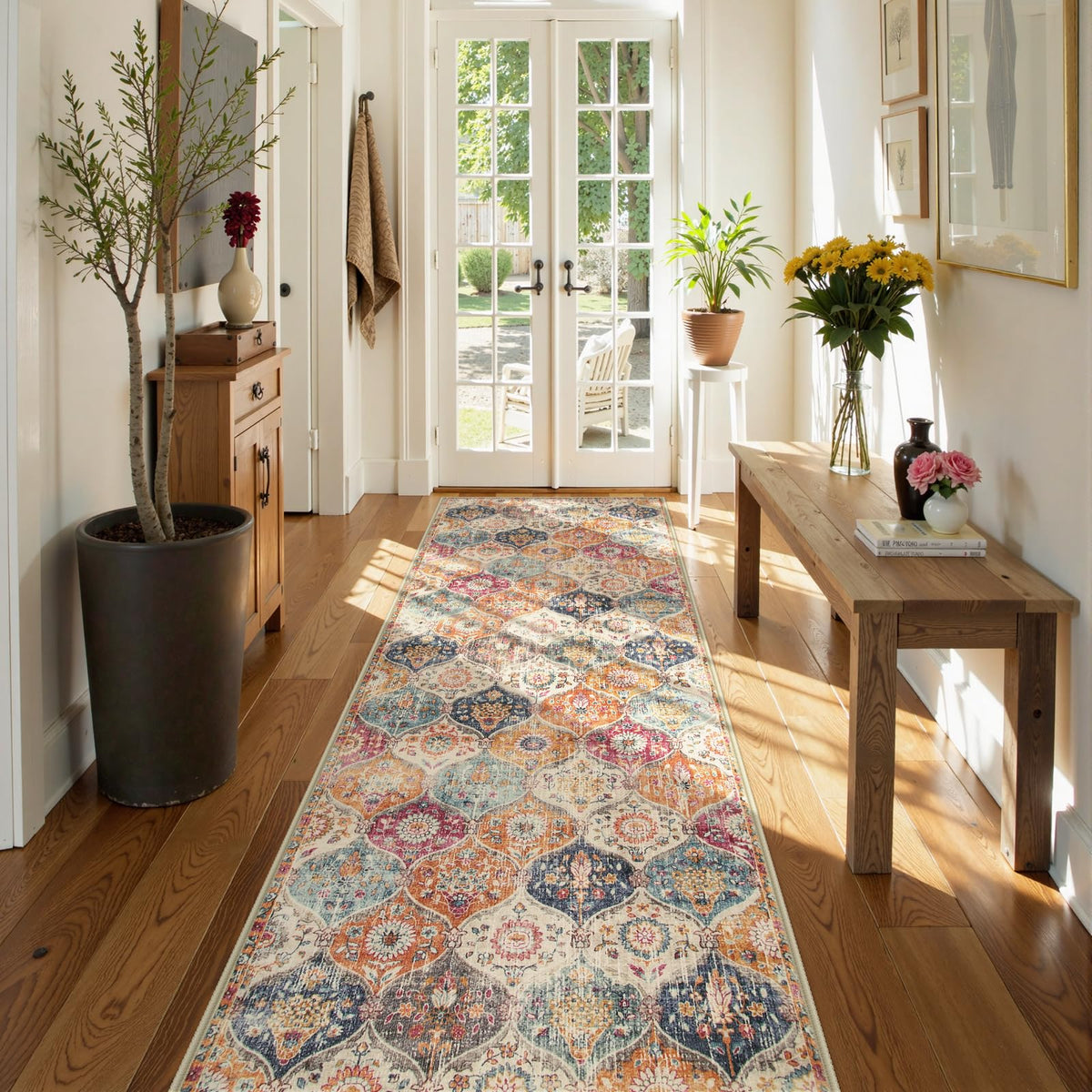 Lahome vintage-inspired rug suits kitchens and laundry rooms.