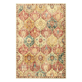 Lahome Moroccan Trellis Rug for robot vacuums; easy glide over low pile.