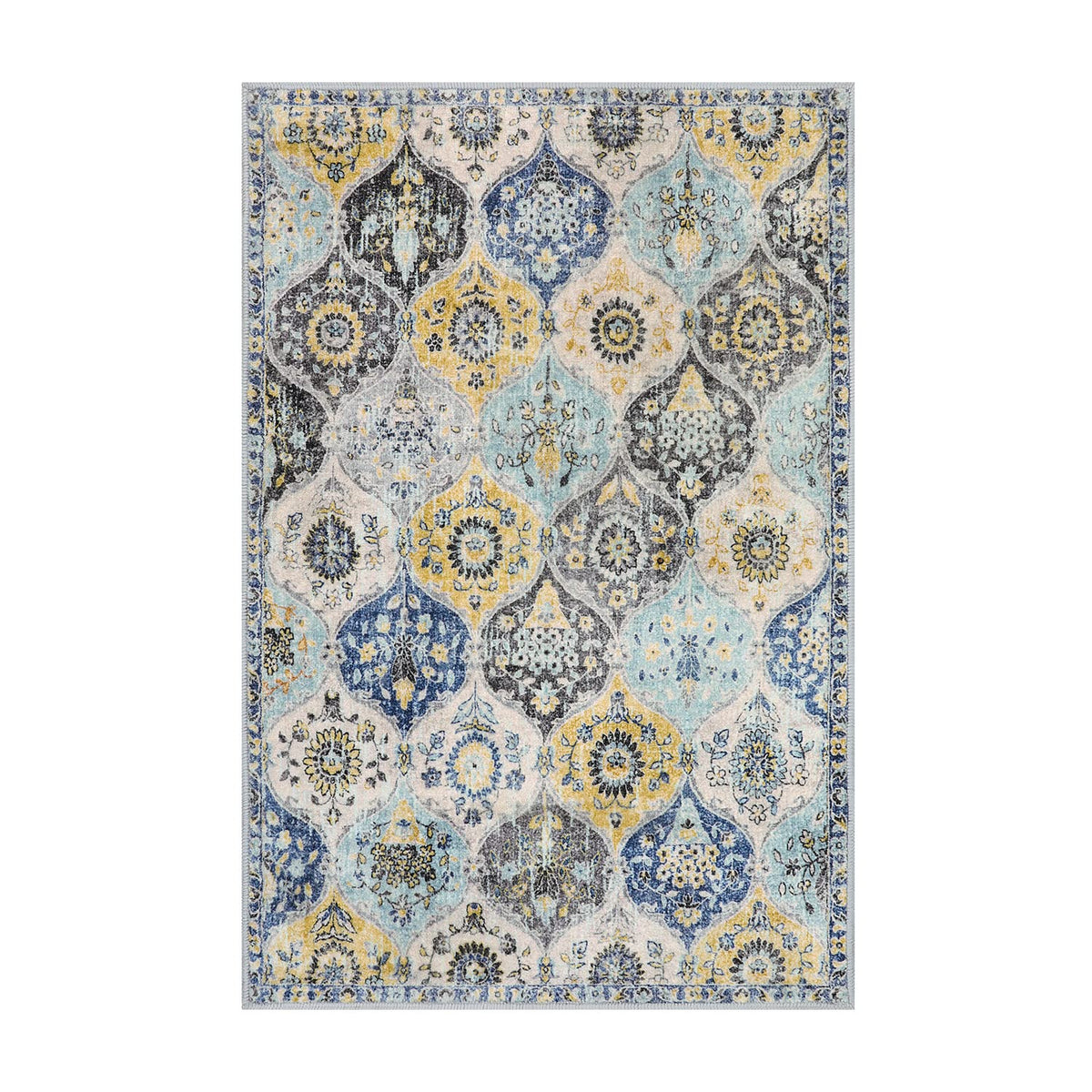 Lahome Elise rug close-up showing soft faux wool texture for comfort.