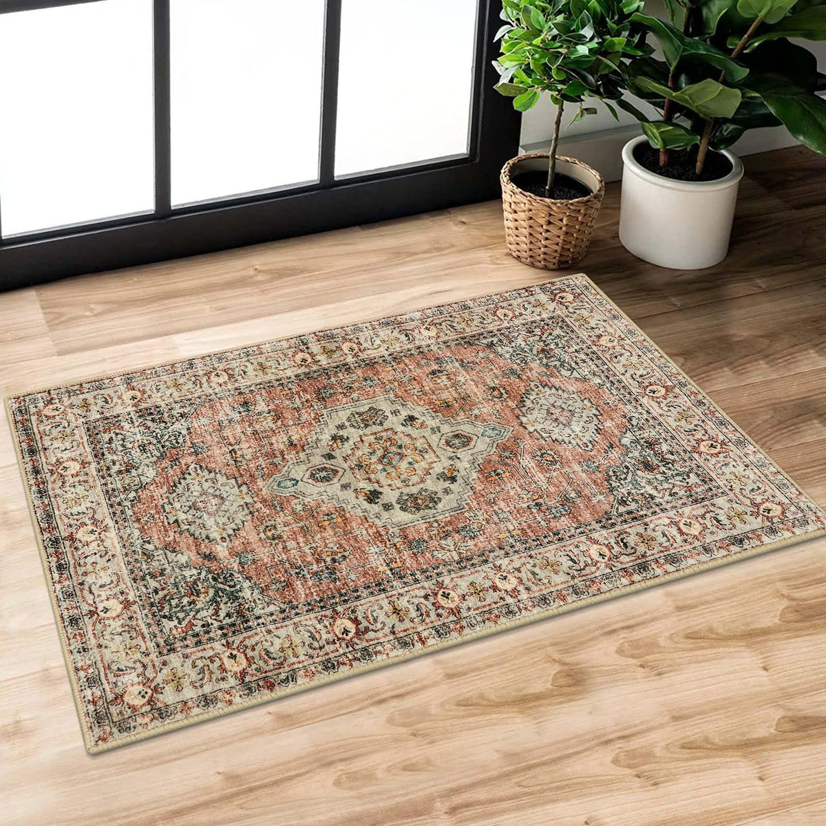 Lahome Eleanor oriental rug entryway shows soft texture and easy cleaning.