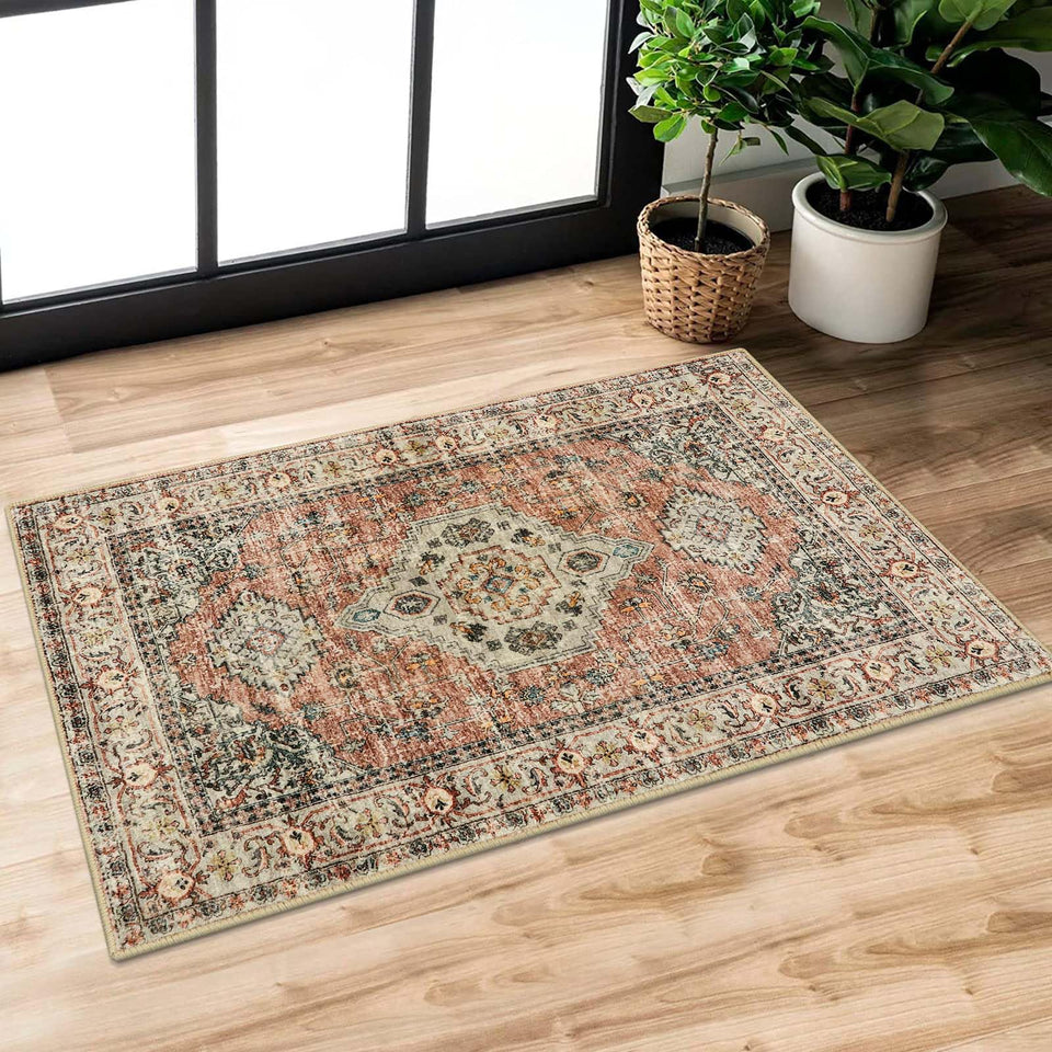 Lahome Eleanor oriental rug entryway shows soft texture and easy cleaning.
