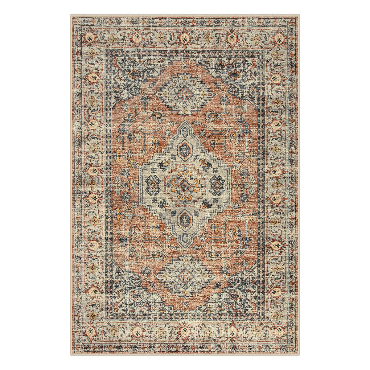 Lahome non-slip backing helps keep the rug in place on hard floors.