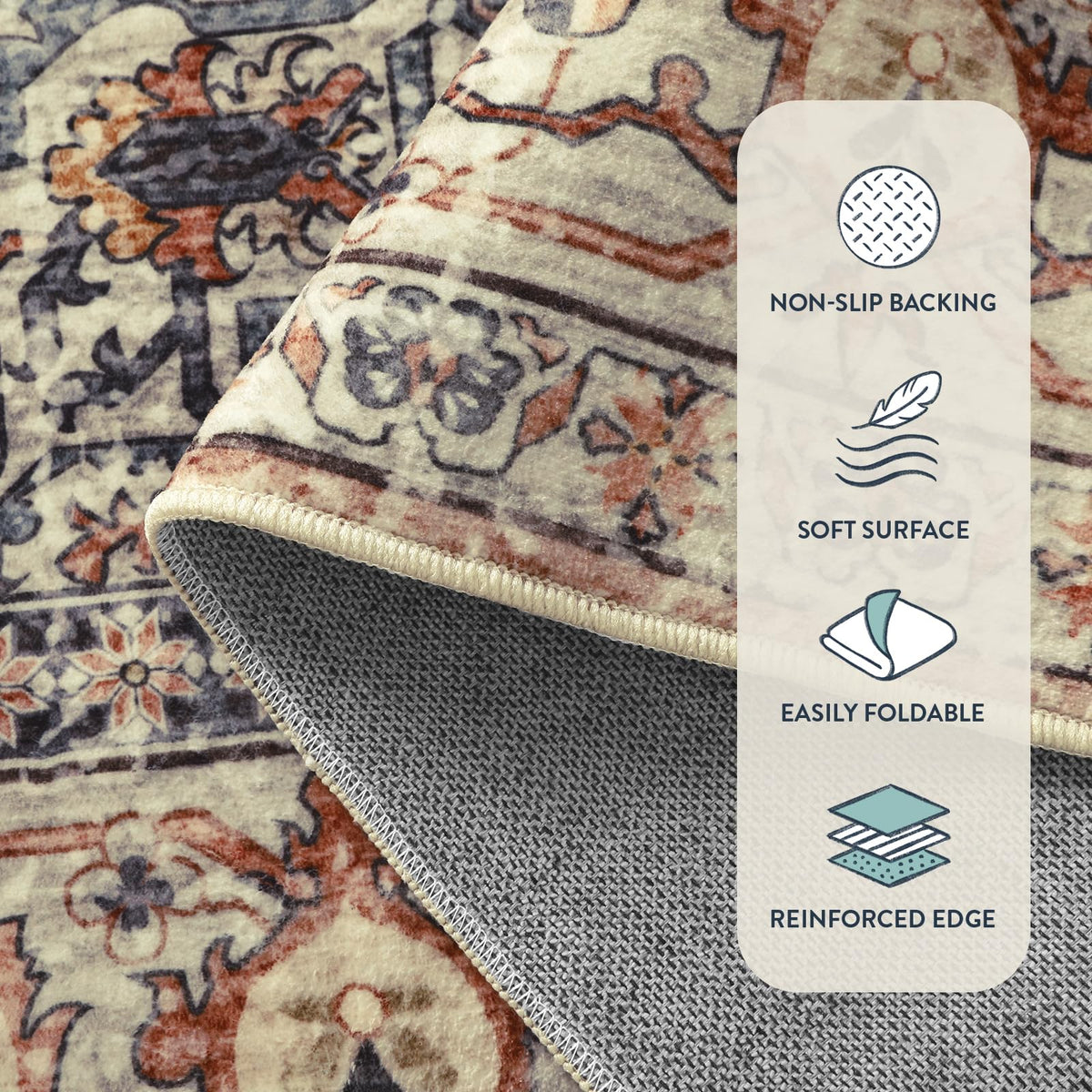 Lahome entryway rug suits kitchens, laundry rooms, and hallways.