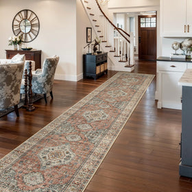 Lahome Oriental Kitchen Runner soft texture close-up for plush underfoot.