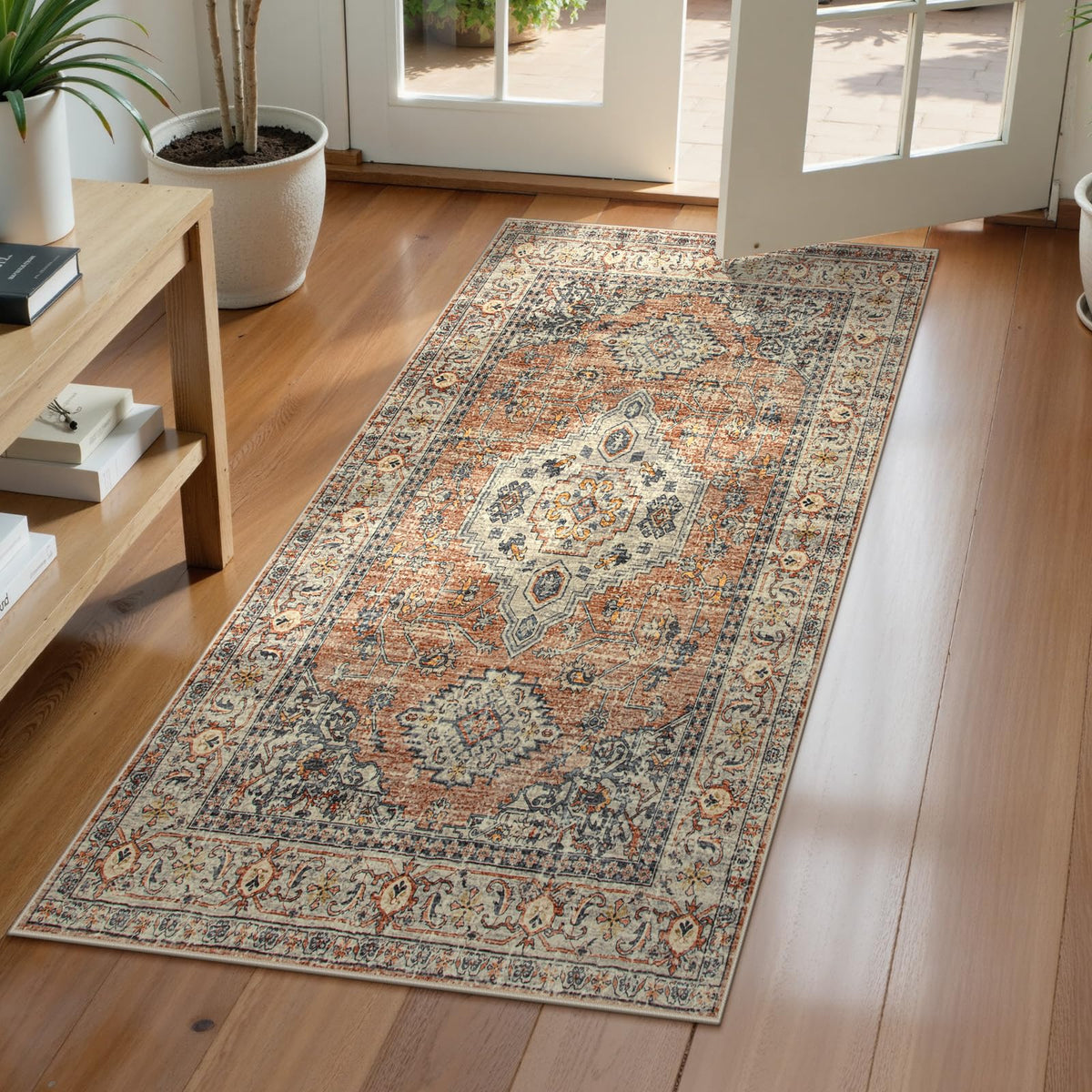 Lahome Oriental 2x4 entryway rug with soft texture for barefoot comfort
