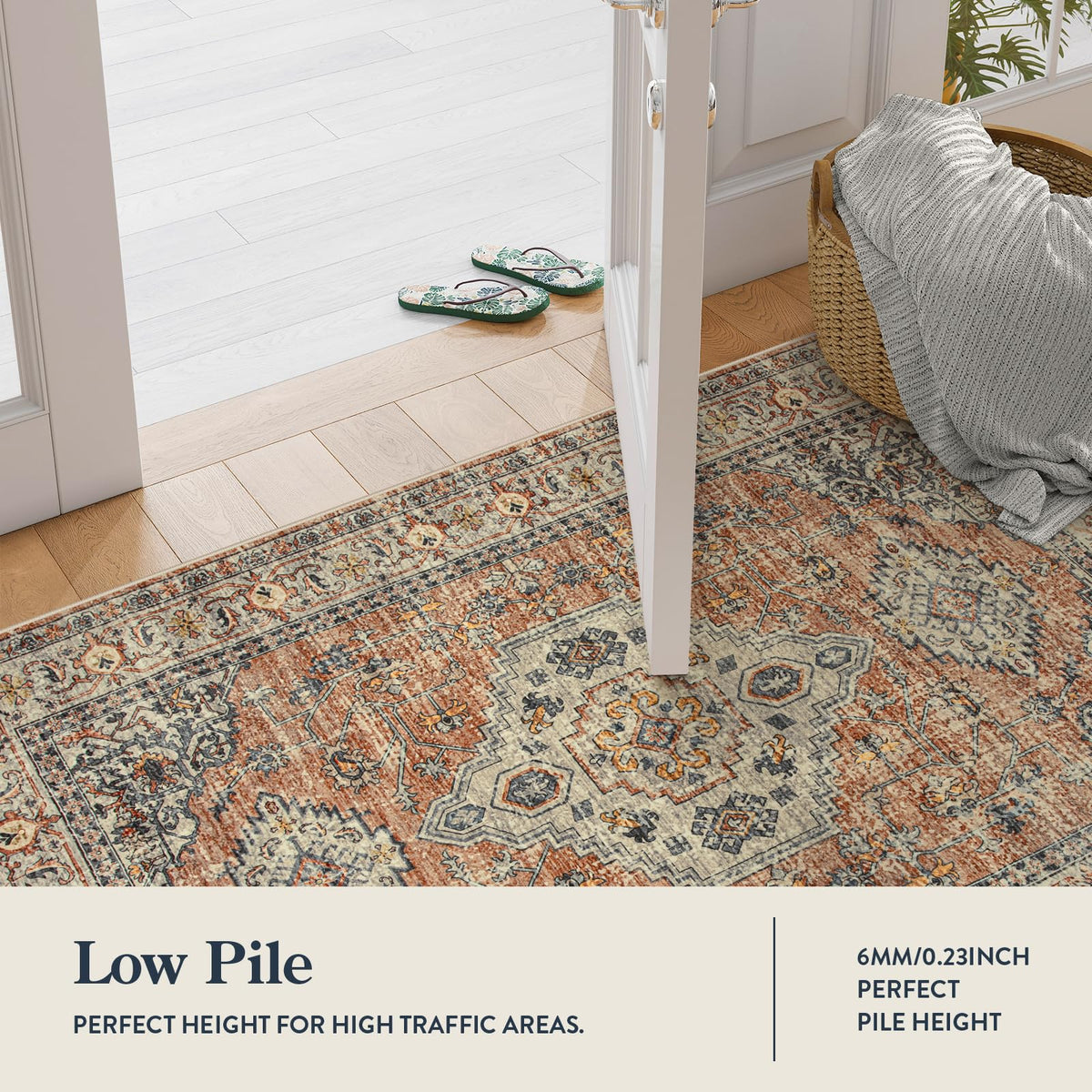 Lahome Oriental 2x4 peach-orange rug featuring Seal pattern