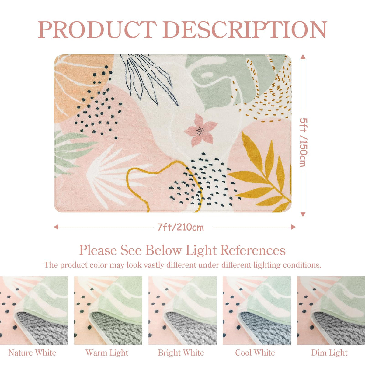Lahome pink rug ideal for dorm entryways and high-traffic zones