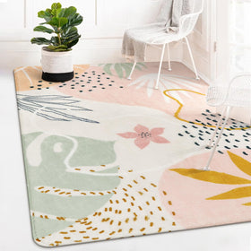 Lahome pink rug machine washable for quick cleanup