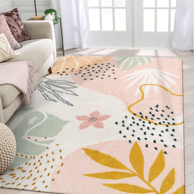 Lahome pink rug soft texture for luxurious living room comfort