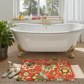 Lahome red kitchen rug 2x3 size ideal for entryways.