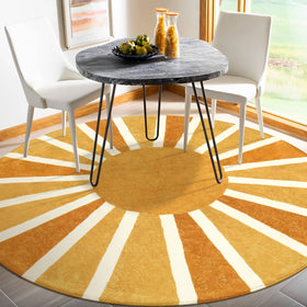 Lahome rug crafted from renewable polyester fiber for lightweight durability and eco-friendly style.