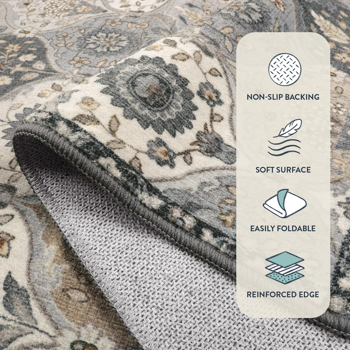 Lahome robot-vacuum-friendly rug scene with smooth passability.