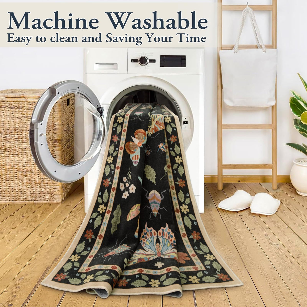 Lahome soft washable 5x7 rug, gentle under bare feet