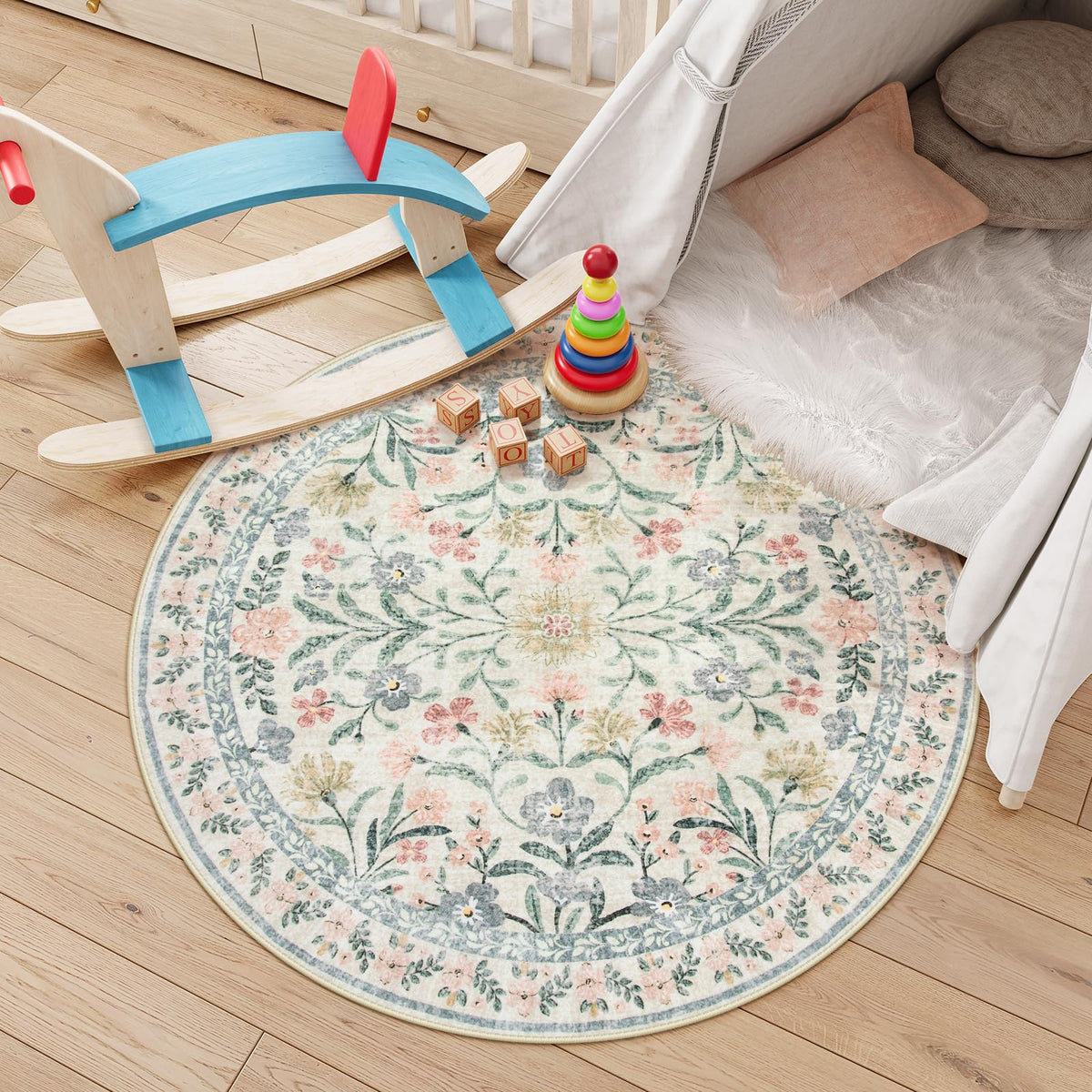 Lahome Sylvie pattern detail emphasizes vintage beige floral styling