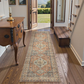 Lahome vintage seal pattern rug adds charm to kitchen or entryway