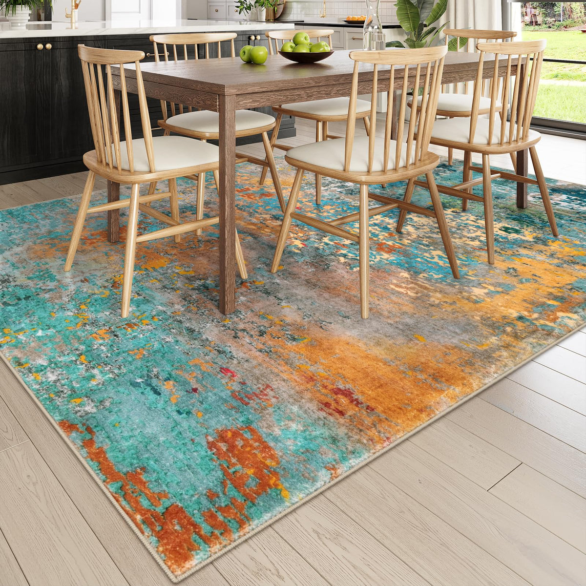 Lahome washable rug simplifies cleaning with easy machine care.