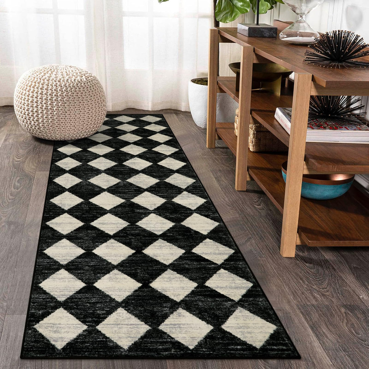 Lahome Zelie kitchen runner closeup weave highlights soft, cozy texture.