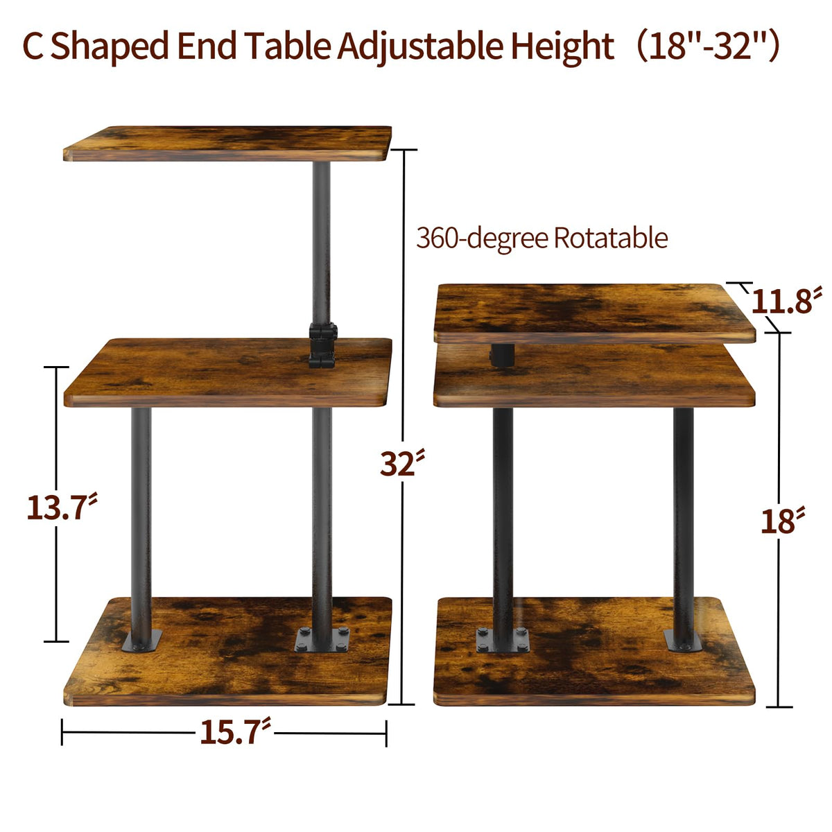 LAIDUOLEOE sturdy metal frame and wood shelves provide durable storage.