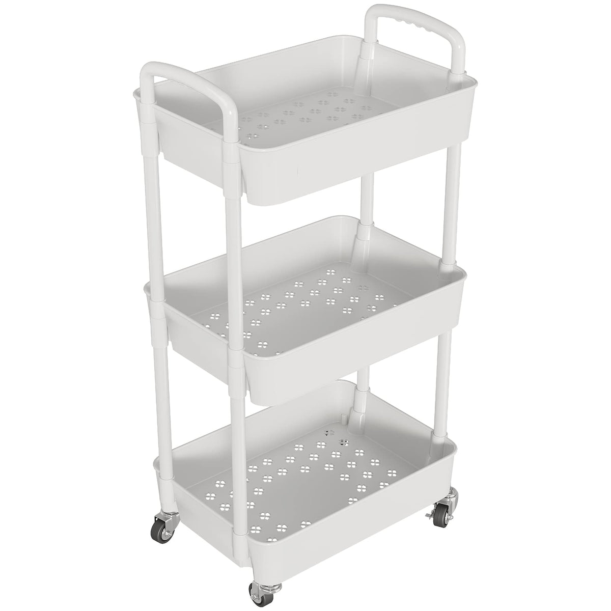 Laiensia 3-Tier Cart wheels rotation demonstrates easy maneuverability.