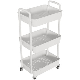Laiensia 3-Tier Cart wheels rotation demonstrates easy maneuverability.