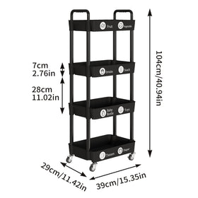 Laiensia cart brakes keep it steady on busy countertops and floors.