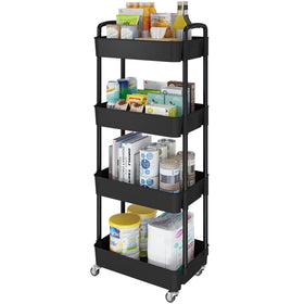 Laiensia 4-Tier Cart front view for versatile kitchen storage.
