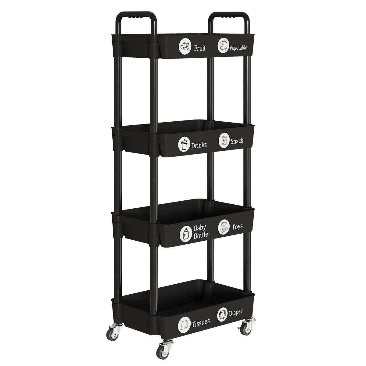 Laiensia rolling cart adds mobile storage to living areas.