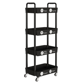 Laiensia rolling cart adds mobile storage to living areas.
