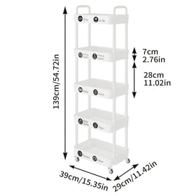Laiensia cart in bathroom or laundry area demonstrating compact storage and mobility.