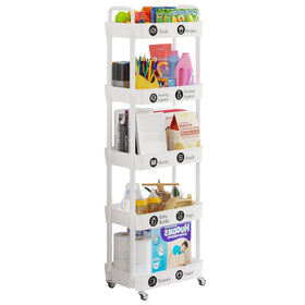 Laiensia cart on wheels organized for office or craft supplies.