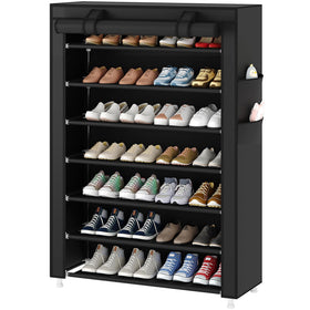 Laiensia 7-tier vertical shoe rack front view shows organized footwear and easy access