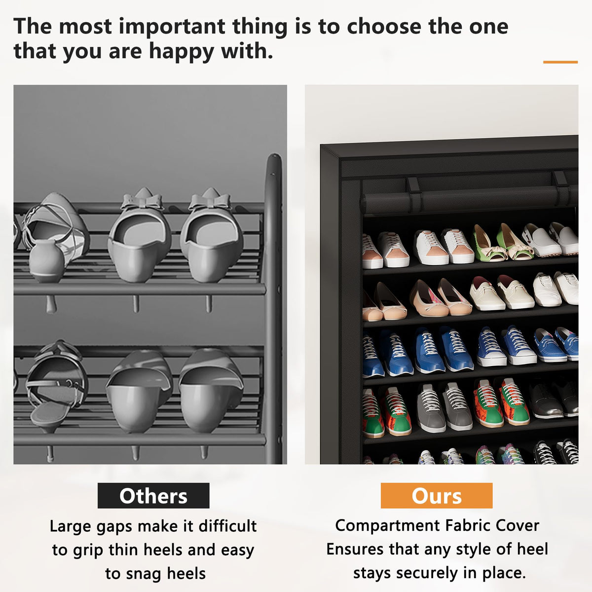 Laiensia dust cover open shows easy access to stored footwear.
