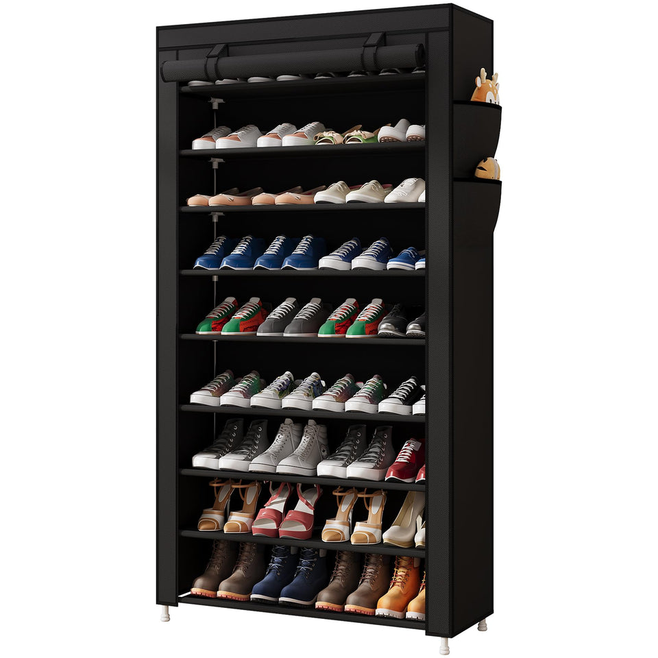 Laiensia 9-tier vertical shoe rack, side view, boosts compact storage in entryways.