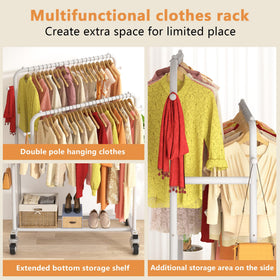 Laiensia rack with four side hooks keeps hats and bags organized.