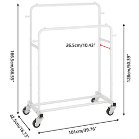 Laiensia garment rack with bottom shelf stores shoes and boxes neatly.