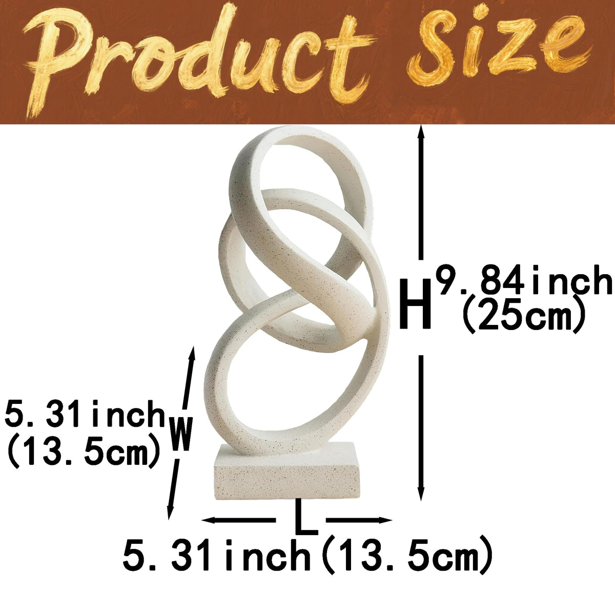 Laikearts white knot sculpture complements living room decor and shelving